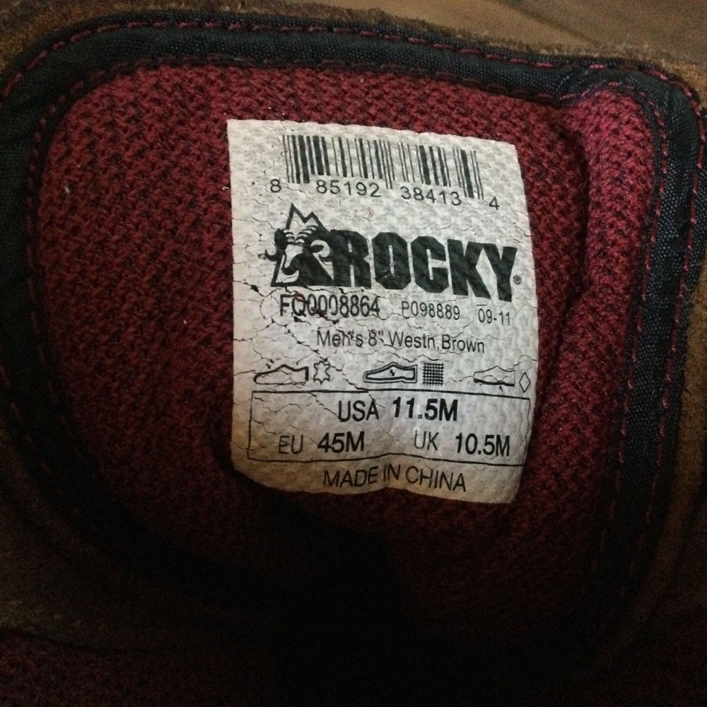 Rocky IronClad Waterproof Leather Work Boots Brown Lace-Up - Picture 7 of 9